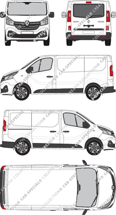 Renault Trafic, furgone, L1H1, vitre arrière, Rear Flap, 1 Sliding Door (2019)