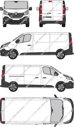 Renault Trafic, furgón, L2H1, Rear Wing Doors, 1 Sliding Door (2019)
