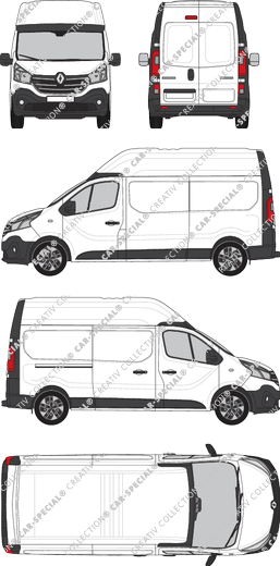Renault Trafic, van/transporter, L2H2, Rear Wing Doors, 1 Sliding Door (2019)