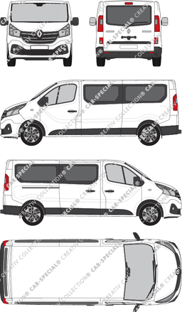 Renault Trafic, minibus, L2H1, Rear Flap, 1 Sliding Door (2019)
