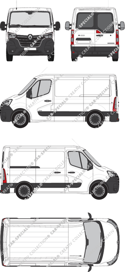 Renault Master, FWD, van/transporter, L1H1, rear window, Rear Wing Doors, 1 Sliding Door (2019)