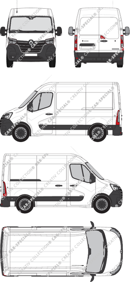 Renault Master, FWD, van/transporter, L1H2, Rear Wing Doors, 1 Sliding Door (2019)