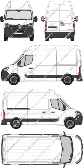 Renault Master, FWD, van/transporter, L2H3, Rear Wing Doors, 1 Sliding Door (2019)