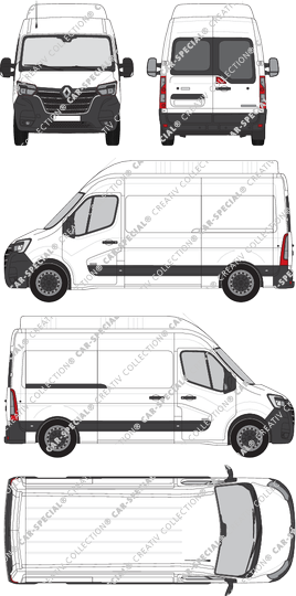 Renault Master, FWD, van/transporter, L2H3, rear window, Rear Wing Doors, 1 Sliding Door (2019)