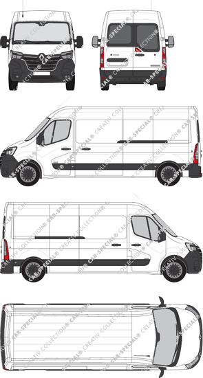 Renault Master, FWD, van/transporter, L3H2, rear window, Rear Wing Doors, 2 Sliding Doors (2019)