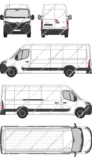Renault Master, RWD, van/transporter, L4H2, Rear Wing Doors, 1 Sliding Door (2019)