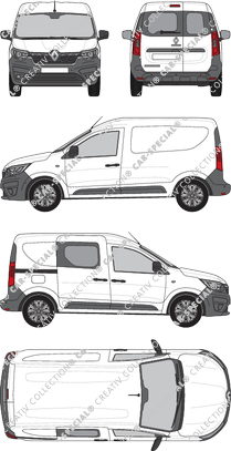 Renault Express Van, van/transporter, Heck verglast, rechts teilverglast, Rear Wing Doors, 1 Sliding Door (2021)