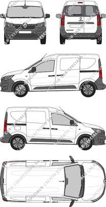 Renault Express Van, van/transporter, rear window, Rear Wing Doors, 2 Sliding Doors (2021)