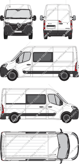 Renault Master, FWD, van/transporter, L2H2, double cab, Rear Wing Doors, 1 Sliding Door (2019)