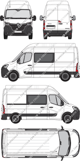 Renault Master, FWD, van/transporter, L2H3, double cab, Rear Wing Doors, 1 Sliding Door (2019)
