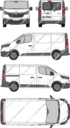 Renault Trafic, furgone, L1H1, vitre arrière, Rear Wing Doors, 1 Sliding Door (2022)