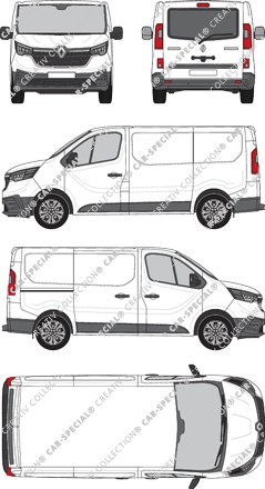 Renault Trafic, van/transporter, L1H1, rear window, Rear Flap, 1 Sliding Door (2022)