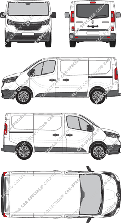Renault Trafic, van/transporter, L1H1, rear window, Rear Flap, 2 Sliding Doors (2022)