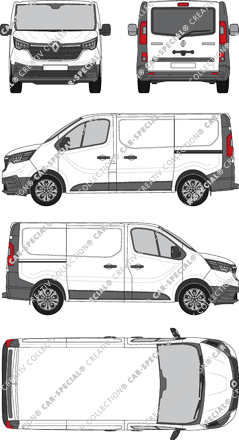 Renault Trafic, furgón, L1H1, ventana de parte trasera, Rear Flap, 2 Sliding Doors (2022)