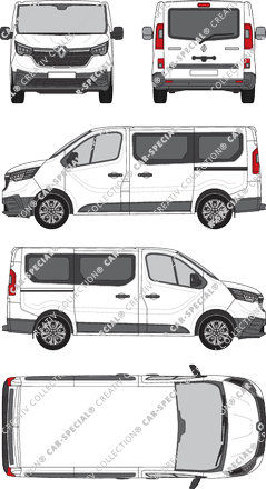 Renault Trafic, minibus, L1H1, Rear Flap, 2 Sliding Doors (2022)