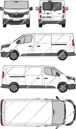 Renault Trafic, van/transporter, L2H1, rear window, Rear Wing Doors, 2 Sliding Doors (2022)