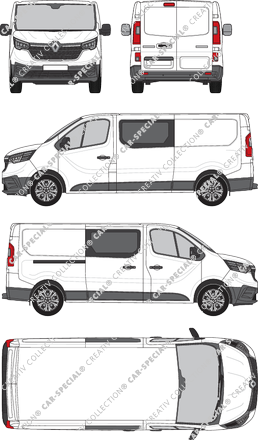 Renault Trafic, van/transporter, L2H1, double cab, Rear Wing Doors, 1 Sliding Door (2022)