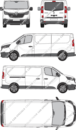 Renault Trafic, van/transporter, L2H1, rear window, Rear Flap, 1 Sliding Door (2022)