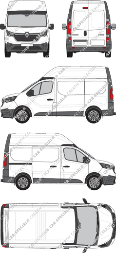 Renault Trafic, van/transporter, L1H2, Rear Wing Doors, 1 Sliding Door (2022)