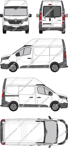 Renault Trafic, fourgon, L1H2, Heck verglast, Rear Wing Doors, 1 Sliding Door (2022)