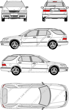 Saab 9-5, station wagon, 5 Doors (1997)