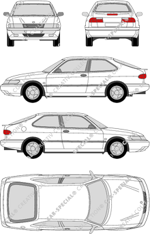 Saab 900, Coupé, 3 Doors (1993)