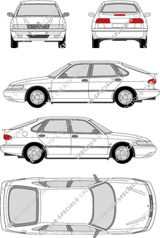 Saab 900, Hayon, 5 Doors (1993)