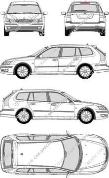 Saab 9-3 SportCombi combi, 2005–2007 (Saab_013)