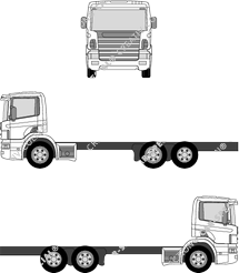 Scania P-Serie 3-axle, Series 4, Chassis for superstructures, 3-axle