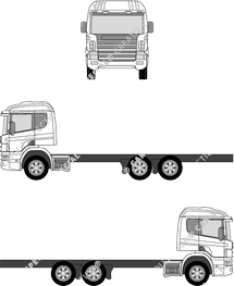 Scania P-Serie 3-Achser, Baureihe 4, Fahrgestell für Aufbauten, 3-Achser