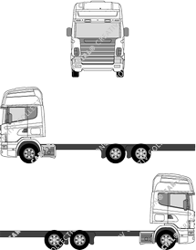 Scania R-Serie Topline 3 essieux, Serie 4, Topline, Châssis pour superstructures, 3-Achser, cabine Topline