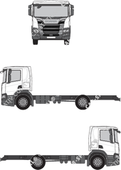 Scania P-Serie, Châssis pour superstructures, toit plat, cabine intermédiaire (2018)