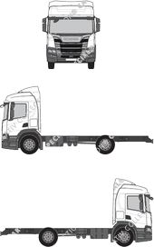 Scania P-Serie Aeropaket, Aeropaket, Fahrgestell für Aufbauten, Normaldach, Fahrerhaus mittel (2018)