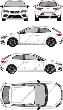 Seat Leon Sportcoupé (SC) Hatchback, 2017–2020 (Seat_060)
