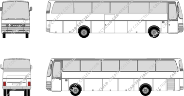 Setra S 215 HD Türanordnung A, configuration de porte A, Bus, mittel