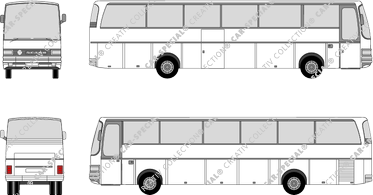 Setra S 215 HD disposición de puertas B, disposición de puertas B, bus, medio