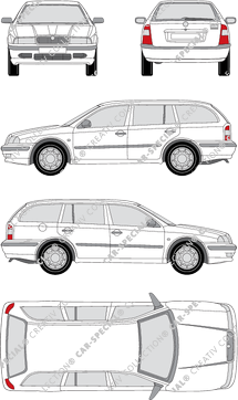 Škoda Octavia Combi station wagon, 1996–2004 (Skod_007)