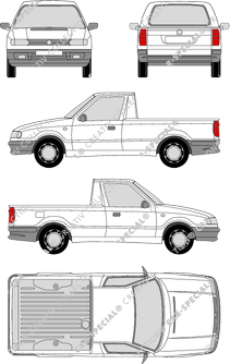 Škoda Felicia, ohne Aufbau, Pick-up, 2 Doors (1995)