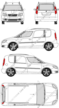 Škoda Praktik, furgone, vitre arrière (2007)