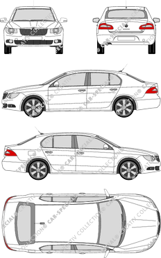 Škoda Superb limusina, 2008–2013 (Skod_023)