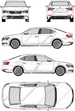 Škoda Superb limusina, 2015–2019 (Skod_046)