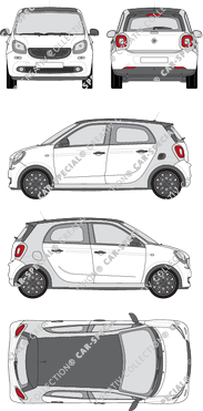 Smart Forfour Kombilimousine, 2014–2019 (Smar_017)