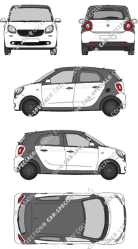 Smart Forfour Kombilimousine, 2017–2019 (Smar_020)