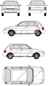 Subaru Justy, Kombilimousine, 5 Doors (1989)