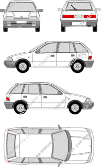 Subaru Justy, Kombilimousine, 5 Doors (1996)