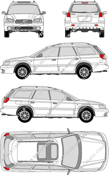 Subaru Legacy station wagon, 2000–2003 (Suba_012)