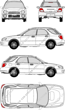 Subaru Impreza station wagon, 2000–2002 (Suba_017)