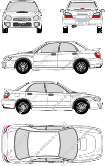 Subaru Impreza 4WD, 4WD, berlina, 4 Doors (2000)