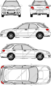 Subaru Impreza AWD 2.0 GX, AWD 2.0 GX, station wagon, 5 Doors (2003)