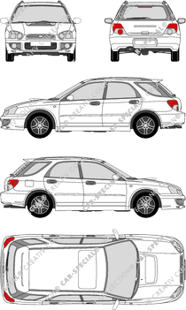 Subaru Impreza AWD 2.0 WRX, AWD 2.0 WRX, Kombilimousine, 5 Doors (2003)